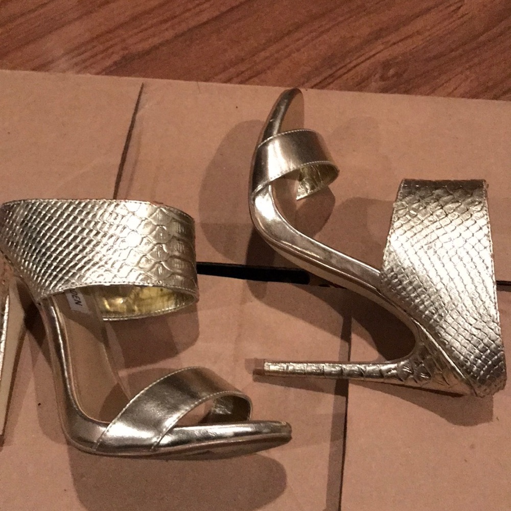 Gold Metallic Sandals by Steven Madden